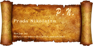 Prada Nikoletta névjegykártya